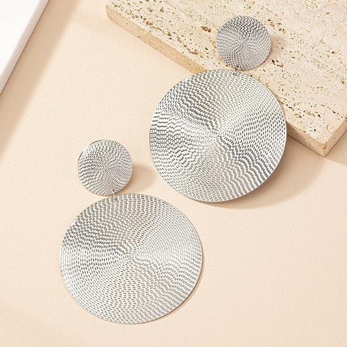COLOR SILVER CIRCLE EARRINGS / WA-0082 - COLOR SILVER CIRCLE EARRINGS
