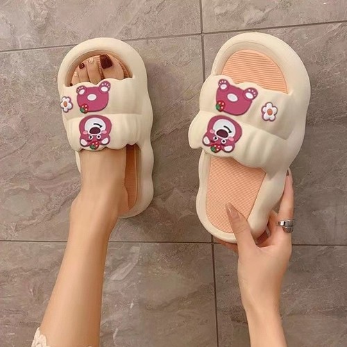 SANDALS / WS-0058 - Color : White Strawberry Bear Size: 36-37, 38-39, 40-41