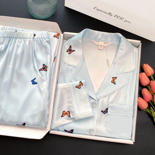TWO PIECE SET SILK LONG SLEEVE AND PAJAMA / WD-0153 - TWO PIECE SET SIZE XL SILK LONG SLEEVE AND PAJAMA