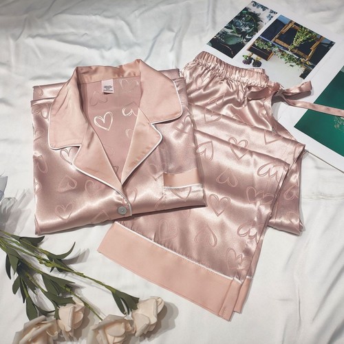 TWO PIECE SET SILK LONG SLEEVE AND PAJAMA / WD-0155 - TWO PIECE SET SILK LONG SLEEVE AND PAJAMA