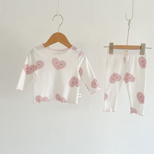 TWO-PIECE SET PAJAMA / BB-0282 - Color : White pants without buttons Suitable for height : 100cm, 110cm, 120cm, 130cm