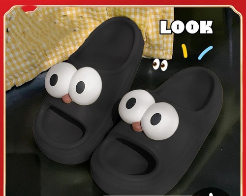 FUNNY BIG EYES SLIPPERS / WS-0062 - Color : 6388 Black Upgraded version Size : 36-37, 38-39, 40-41