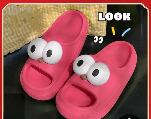 FUNNY BIG EYES SLIPPERS / WS-0063 - Color : 6388 Rose Red Upgraded version Size : 36-37, 38-39, 40-41