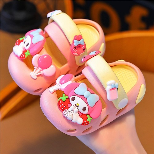 CHILDREN'S CARTOON DESIGN SLIPPERS / BB-0011 - COLOR PINK AND YELLOW CHILDREN'S CARTOON DESIGN SLIPPERS