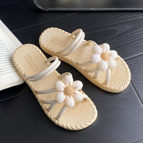 ETHNIC STYLE SANDALS / WS-0068 - Color : Off-white (six-leaf flower) Size : 36-37, 38-39, 40-41