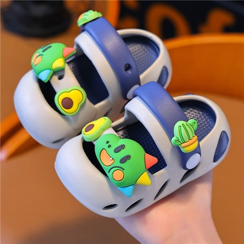 CHILDREN'S CARTOON DESIGN SLIPPERS / BB-0015 - COLOR BLUE AND GRAY CHILDREN'S CARTOON DESIGN SLIPPERS