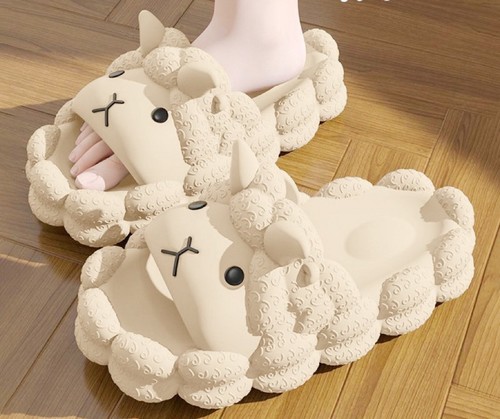 CUTE LITTLE SHEEP SLIPPERS / WS-0090 - Indoor and outdoor use Color : Khaki Lamb (Proud Lamb) Size : 36-37, 38-39, 40-41