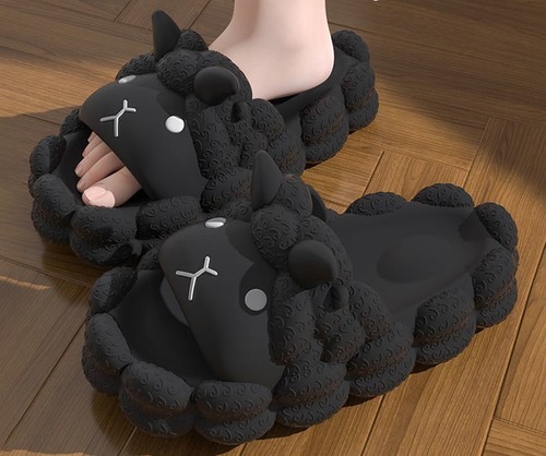 CUTE LITTLE SHEEP SLIPPERS / WS-0092 - Indoor and outdoor use Color : Black Lamb (Proud Lamb) Size : 38-39, 40-41