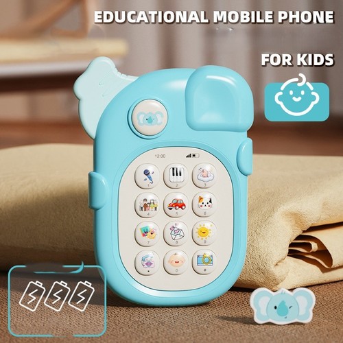 WITH BATTERY EDUCATIONAL BILINGUAL MOBILE PHONE FOR CHILDREN / TY-0003 - COLOR BLUE ELEPHANT WITH BATTERY EDUCATIONAL BILINGUAL MOBILE PHONE FOR CHILDREN