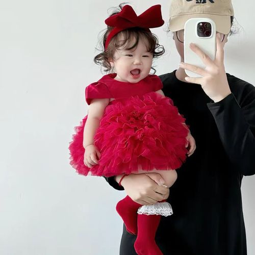 ONE-PIECE DRESS SHORT-SLEEVES / BB-0053 - Color : Burgundy Suitable height : 90cm