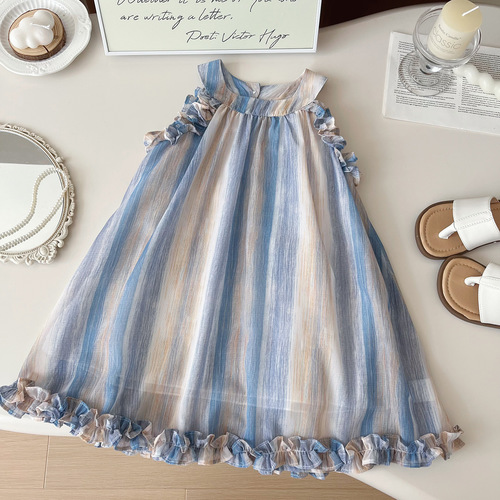 GIRLS SLEEVELSS DRESS / BB-0285 - Color : 24382 as shown Suitable for height : 90cm, 100cm, 110 cm, 120cm