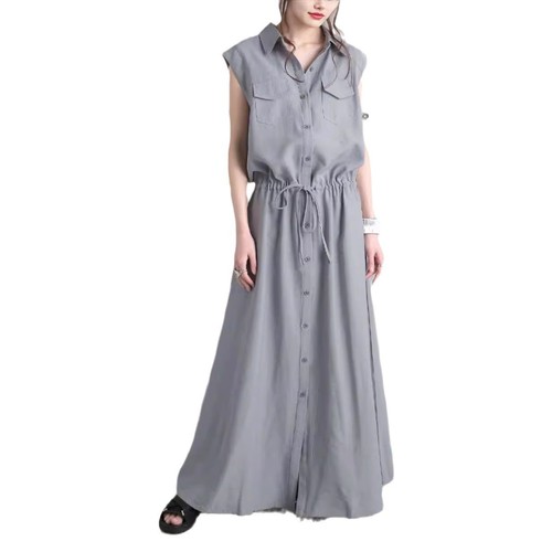 SLEEVELESS DRESS / WD-0198 - COLOR GRAY