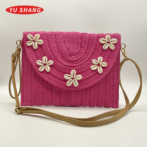 BRAIDED BAG / BG-0018 - Color : Style 8 Rose Red Size : 27*21cm