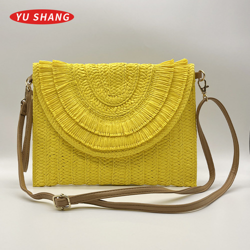 BRAIDED BAG / BG-0016 - Color : Style 5 Yellow Size : 27*21cm