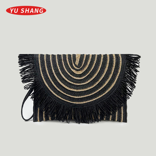 BRAIDED BAG / BG-0011 - Color : Black (with long chain and short handle) Size : 27*21cm