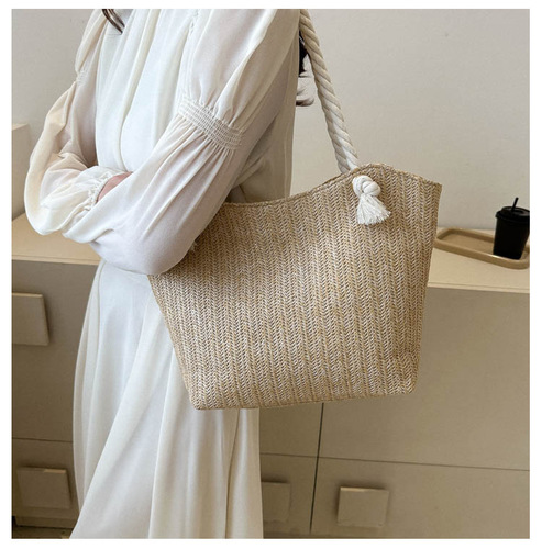 WOVEN SHOULDER BAG / BG-0048 - Color : Solid Khaki
