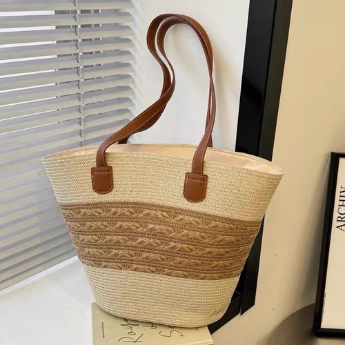 STRAW WOVEN BAG - BG-0054 - Color : Beige