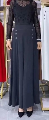WIDE-LEG SKIRT PANTS / WD-0226 - COLOR BLACK