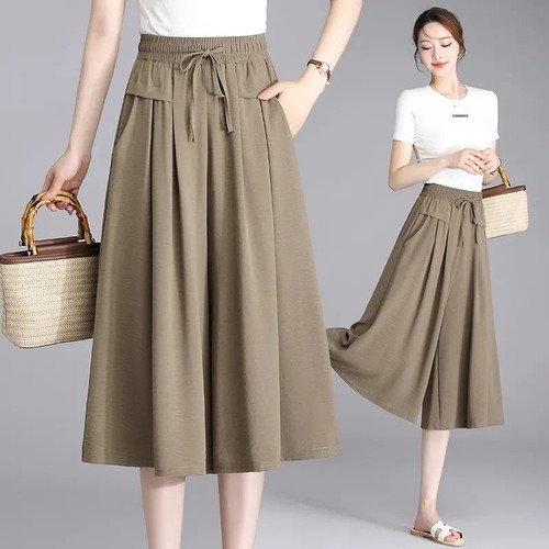 LOOSE SKIRT PANTS / WD-0235 - COLOR BROWN