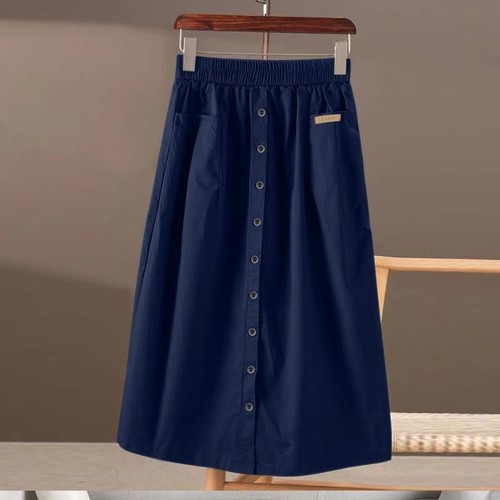 HIGH WAIST SKIRT / WD-0246 - COLOR NAVY BLUE