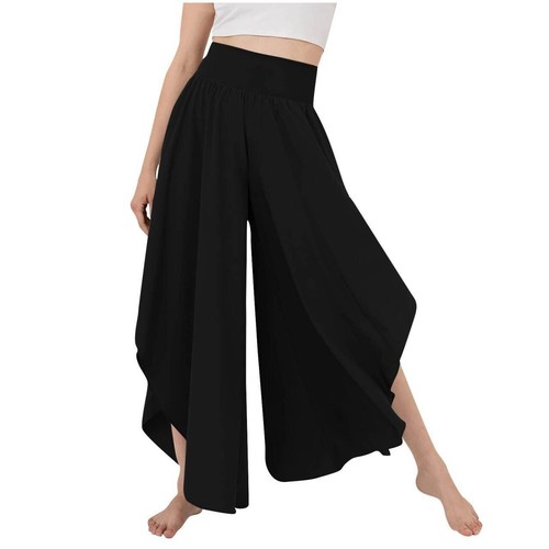 FLARE LOOSE HIGH WAIST TROUSER / WD-0250 - COLOR BLACK