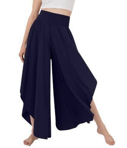 FLARE LOOSE HIGH WAIST TROUSER / WD-0252 - COLOR DARK BLUE
