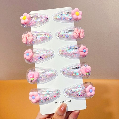 QUICKSAND DESIGN COLORFUL HAIRPIN / BA-0032 - 10 PIECES COLOR PINK BOWS