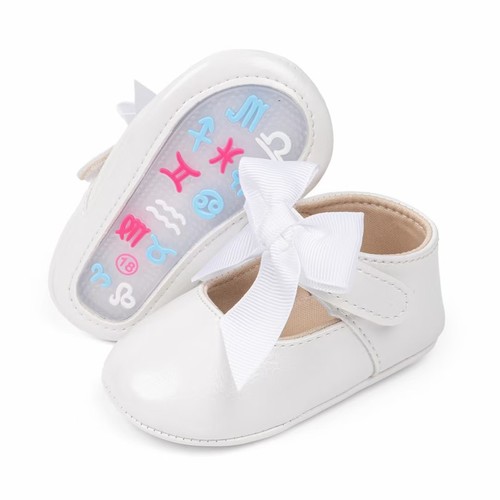 RUBBER SOLE NON-SLIP BABY SHOES / BB-0066 - COLOR WHITE