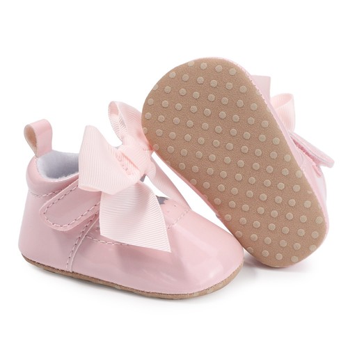 NEW BORN BABY SHOES BOWKNOT DESIGN / BB-0068 - COLOR PINK 10CM
