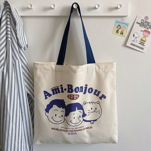 CANVAS SHOULDER BAG / BG-0063 - COLOR CREAM