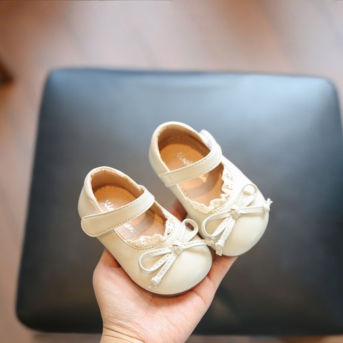 LEATHER BABY SHOES / BB-0083 - COLOR CREAM