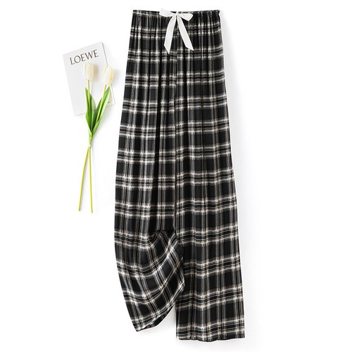 LOOSE SILK PAJAMAS FOR WOMEN / WD-0259 - COLOR PRINTED BLACK ONE SIZE
