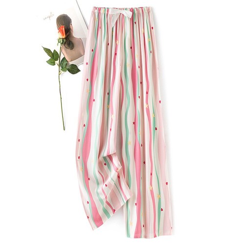 LOOSE SILK PAJAMAS FOR WOMEN / WD-0264 - COLOR PINK ONE SIZE