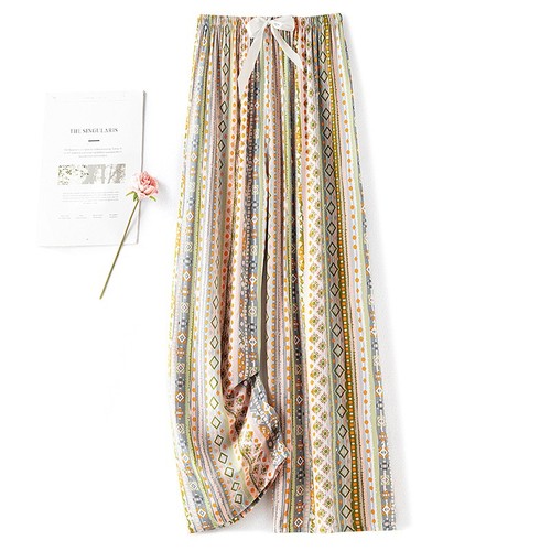 LOOSE SILK PAJAMAS FOR WOMEN / WD-0268 - MIX COLOR ONE SIZE