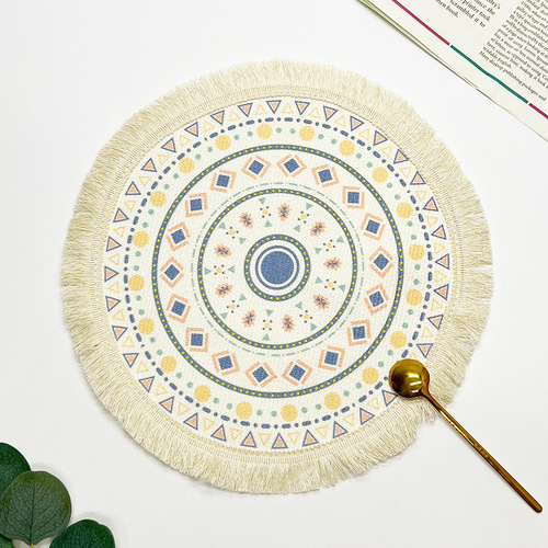 BOHEMIAN COTTON THREAD PLACEMAT / HM-0171 - Color : B 3 Specification : 34CM