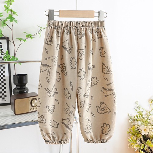 SPORTS PANTS FOR CHILDREN / BB-0085 - COLOR PRINTED CREAM
