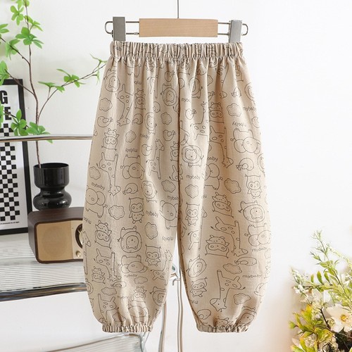 SPORTS PANTS FOR CHILDREN / BB-0086 - COLOR PRINTED CREAM
