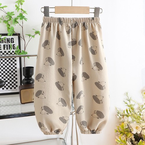 SPORTS PANTS FOR CHILDREN / BB-0088 - COLOR PRINTED CREAM