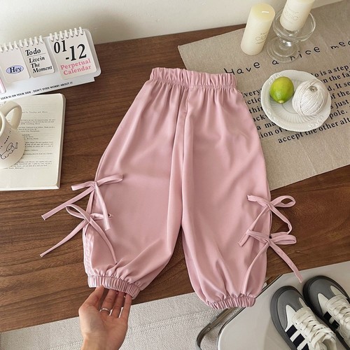 BOWKNOT DESIGN CASUAL PANTS / BB-0090 - COLOR PINK