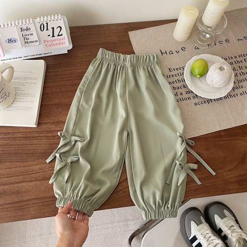 BOWKNOT DESIGN CASUAL PANTS / BB-0091 - COLOR GREEN
