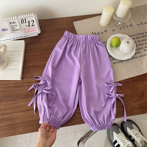 BOWKNOT DESIGN CASUAL PANTS / BB-0092 - COLOR VIOLET