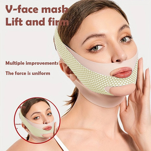 V- FACE BANDAGE / PH-0013 - Face lifting artifact double chin Color classification : Peach pink 1 piece