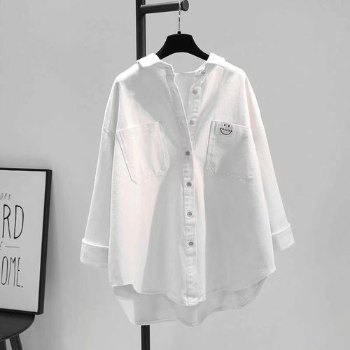 LOOSE SLIM CASUAL SHIRT / WD-0292 - Color : White Size : L, XL, 2XL, 3XL