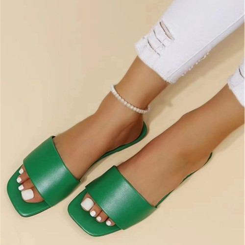 SUMMER LADIES FLAT SANDALS / WS-0118 - COLOR GREEN