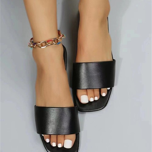 SUMMER LADIES FLAT SANDALS / WS-0120 - COLOR BLACK