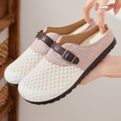 SOFT SOLE CLOSED TOE HALF SHOES / WS-0124 - COLOR WHITE