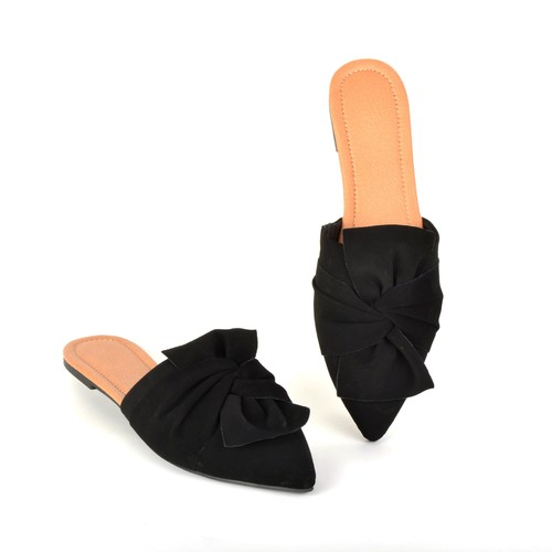 POINTED FLAT SANDALS / WS-0133 - COLOR BLACK