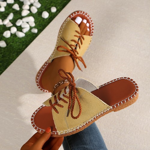 STRAP STYLE WOMEN'S SANDALS / WS-0137 - COLOR YELLOW