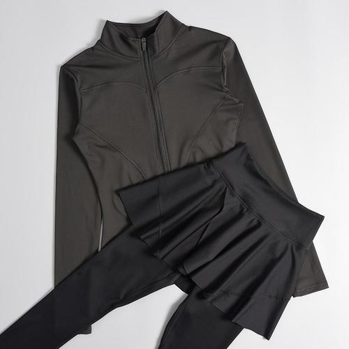 GYM AND SPORTS SUIT FOR WOMEN / SF-0006 - Color : Black + Black Size : S, M