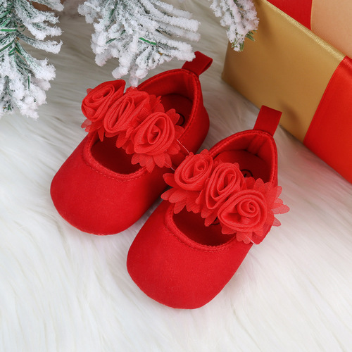 BABY SHOES / BB-0028 - Soft sole red shoes Color : Red B Size : 12cm, 13cm